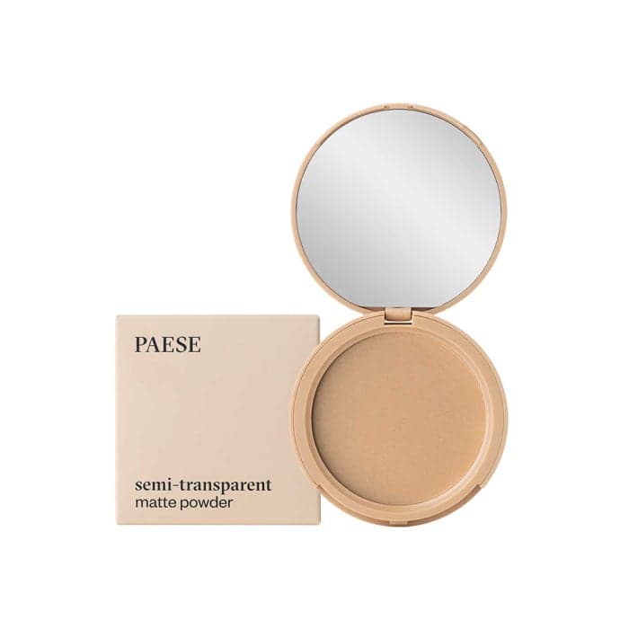 PAESE skaidri kompaktinė pudra MATTE POWDER SEMITRANSPARENT, spalva 3A, 9 g