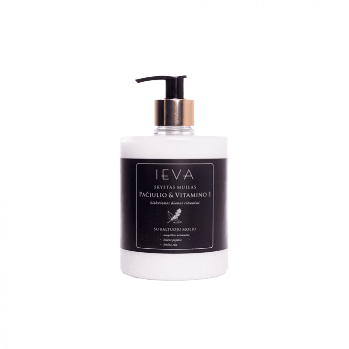 IEVA skystas muilas, pačiulio ir vitamino E, 500 ml