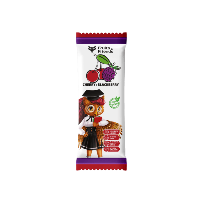 FIRST FRUITS, VYŠNIA + GERVUOGĖ, batonėlis, 16 g