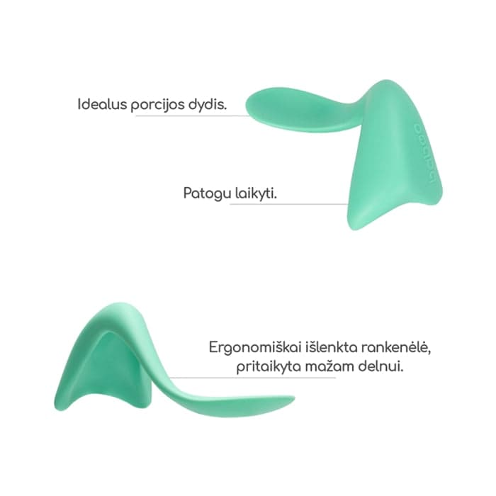 BABOO lenktas mokomasis šaukštelis, nuo 9 mėn., žalia, 1 vnt.-1
