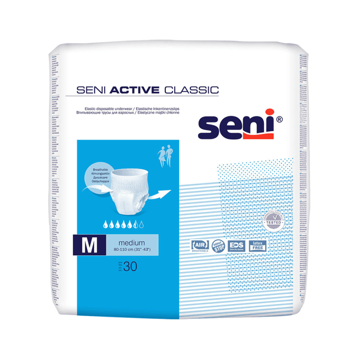 SENI ACTIVE sauskelnės-kelnaitės CLASSIC, M dydis, 30 vnt.