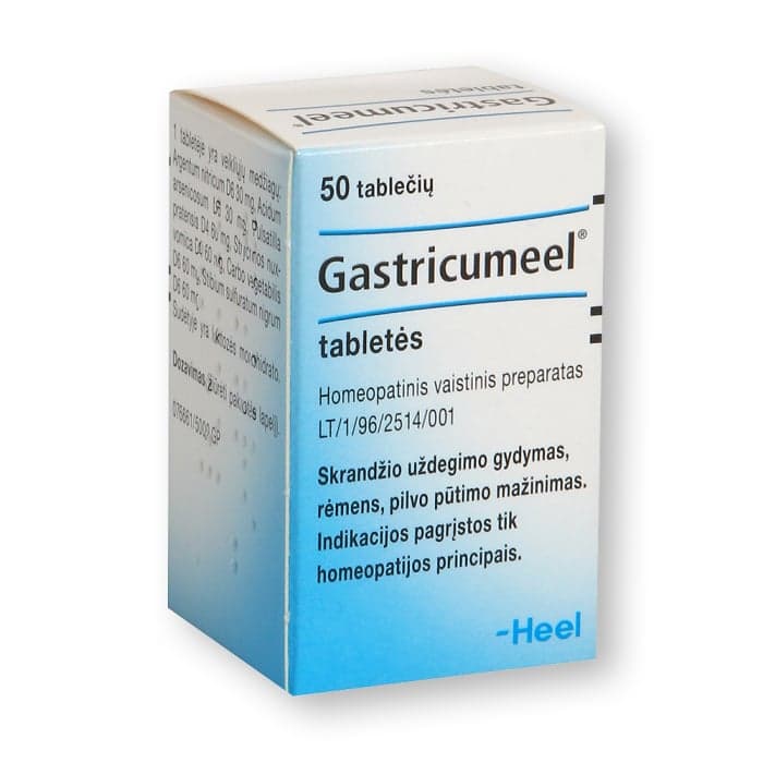 Gastricumeel, 30mg+30mg+60mg+60mg+60mg+60mg, Tabletės, N50-1