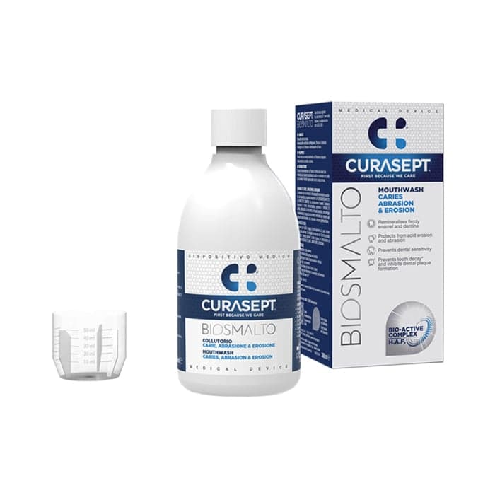 CURASEPT BIOSMALTO kasdienis dantų skalavimo skystis CARIES ABRASION AND EROSION, nuo 7 m., 300 ml tirpalas-1