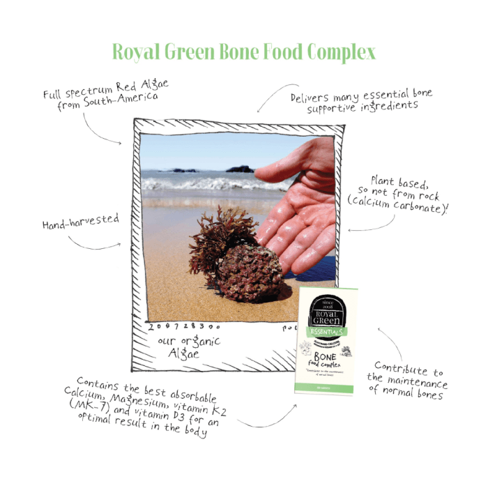ROYAL GREEN kompleksas kaulams BONE FOOD, 60 tablečių-1