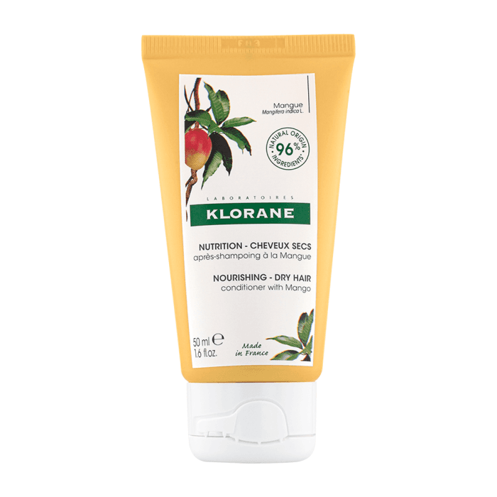 KLORANE maitinamasis kondicionierius sausiems plaukams su mango sviestu, 50 ml