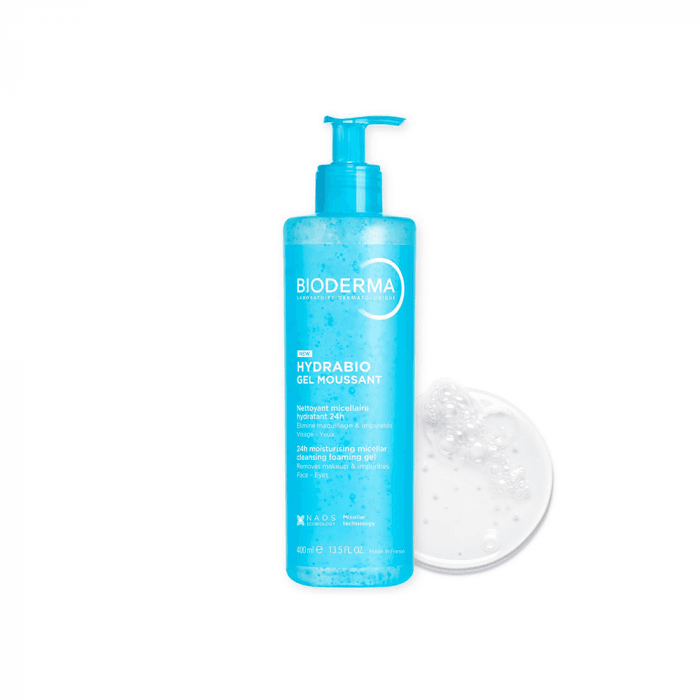BIODERMA drėkinantis micelinis gelinis prausiklis dehidratuotai odai HYDRABIO GEL MOUSSANT, 400 ml-1