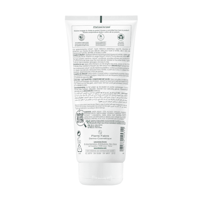 KLORANE švelnus plaukų kondicionierius su avižų ekstraktu, 200 ml-1
