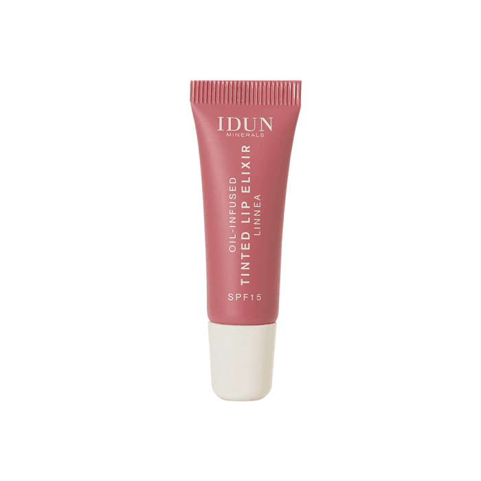 IDUN MINERALS atspalvį suteikiantis lūpų aliejus-eliksyras LINNEA, vyšnių rožinė spalva, 8 ml