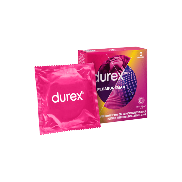 DUREX prezervatyvai PLEASUREMAX, 3 vnt.-1