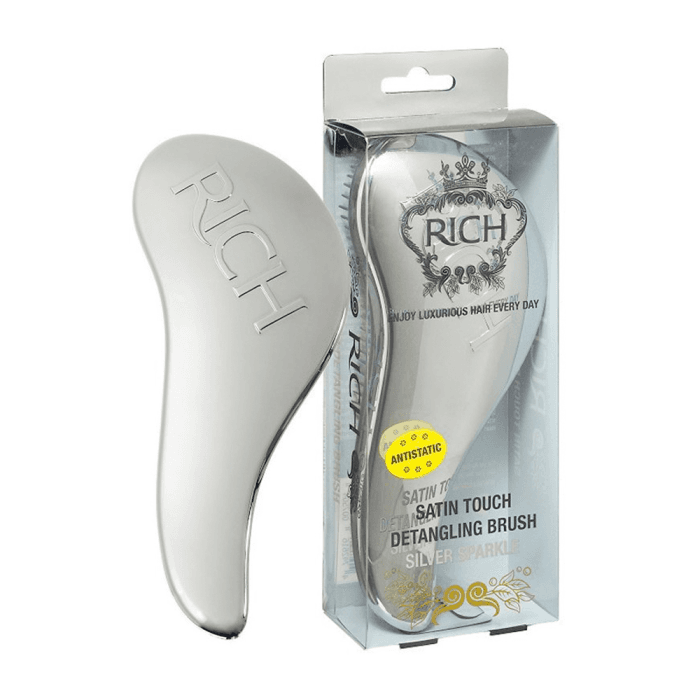 RICH antistatinis plaukų šepetys SILVER METALIC, 1 vnt.