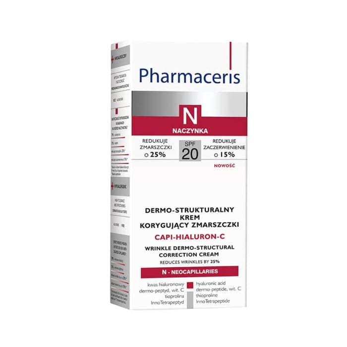 PHARMACERIS N, CAPI HIALURON C kremas brandžiai odai su išsiplėtusiais kapiliarais, SPF20, 50 ml-1