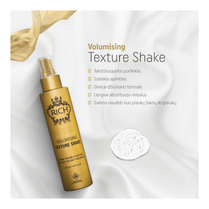 RICH apimties suteikiantis purškalas PURE LUXURY TEXTURIZING VOLUME SHAKE, 145 ml-1