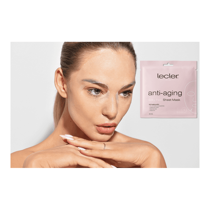 LECLER stangrinanti lakštinė veido kaukė ANTI-AGING, 1 vnt.-1