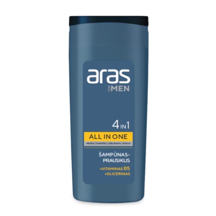ARAS veido, barzdos, plaukų ir kūno prausiklis 4 IN 1, 250 ml