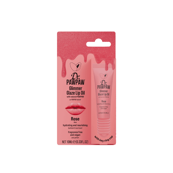 Dr.PAWPAW lūpų aliejus GLIMMER GLAZE ROSE, 10 ml