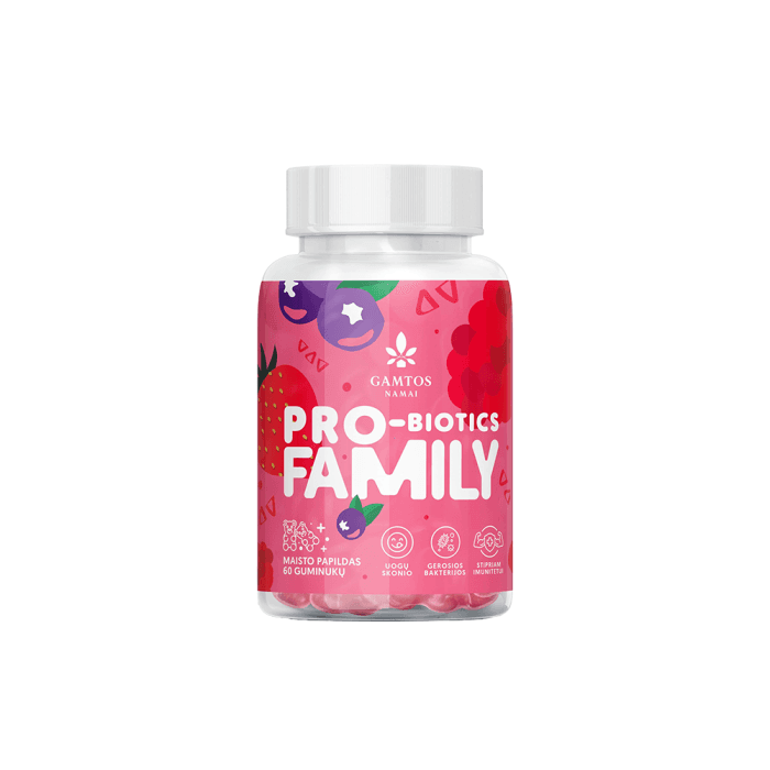 GAMTOS NAMAI guminukai PRO-BIOTICS FAMILY, 60 guminukų