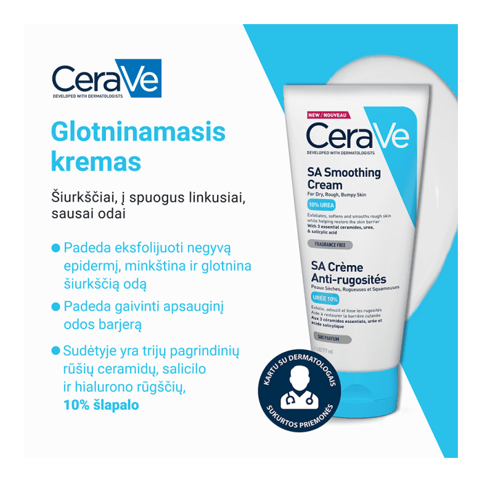 CERAVE glotninamasis šiurkščios, nelygios ir sausos odos kremas, 177 ml-1