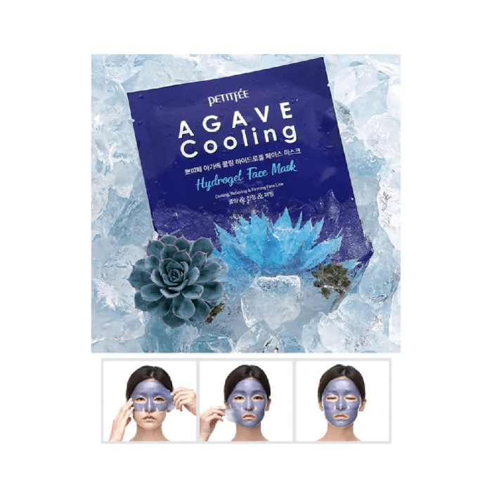 PETITFEE vėsinanti hidrogelinė veido kaukė su agavomis AGAVE COOLING, 1 vnt.-1