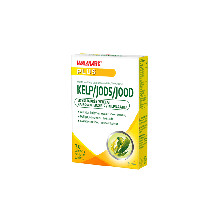 WALMARK KELP (jodas skydliaukei) 0,15 mg, 30 tablečių