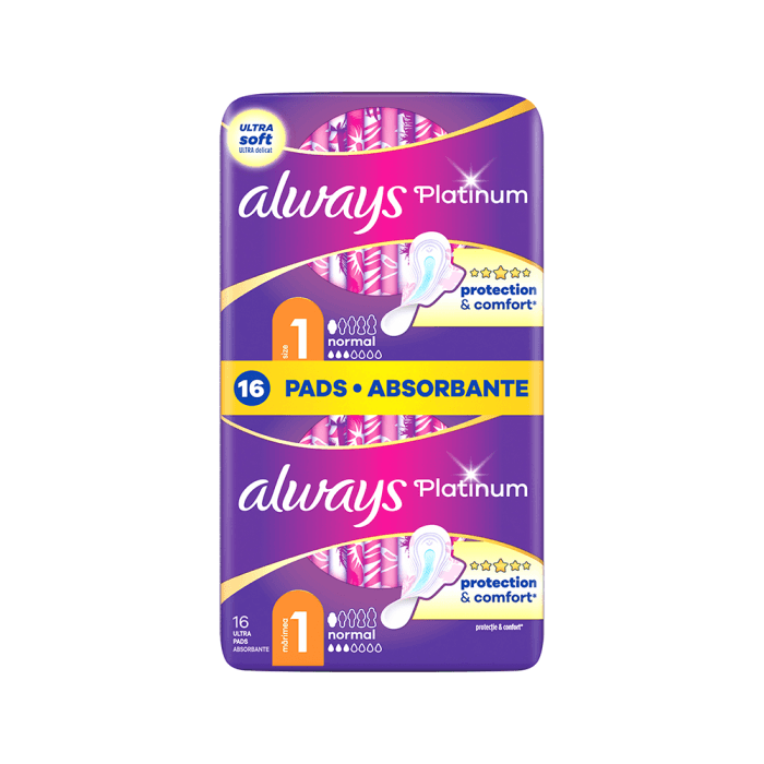 Higieniniai paketai ALWAYS Platinum Normal, S1, 16vnt., 16 vnt.