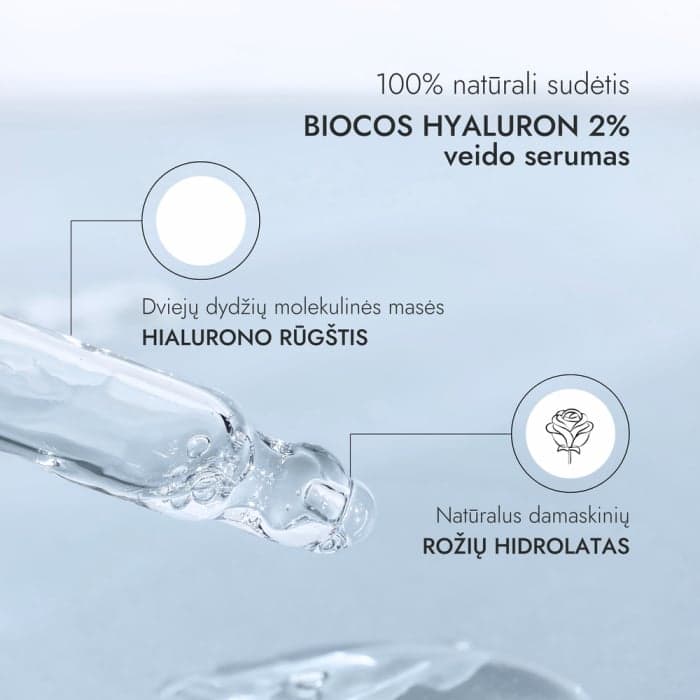 BIOCOS drėkinamasis veido serumas HYALURON, 30 ml-2