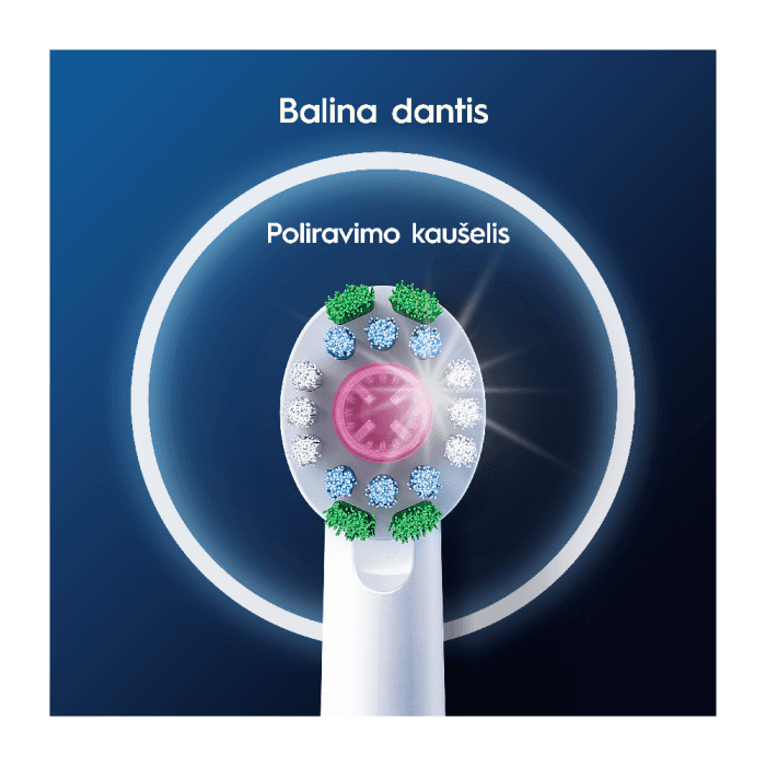 ORAL-B elektrinio dantų šepetėlio galvutės 3D WHITE PRO, 2 vnt.-1
