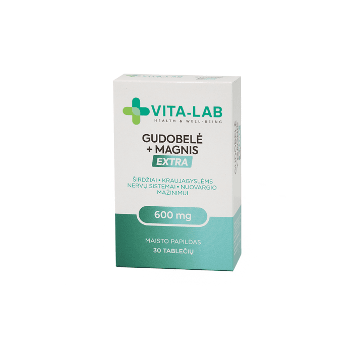 VITA-LAB, Gudobelė 600 su magniu EXTRA, 30 tablečių