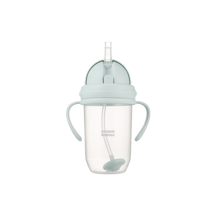CANPOL BABIES neišsipilanti gertuvė su šiaudeliu, 270 ml, green, 56/623_gre, 1 vnt.