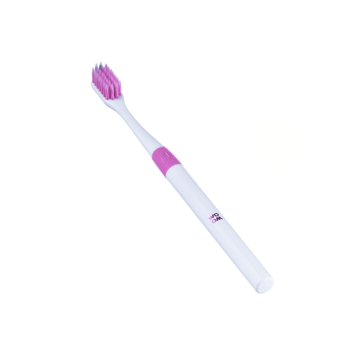 WOOM labai minkštas dantų šepetėlis ULTRA SOFT, rožinė spalva, 1 vnt.-2