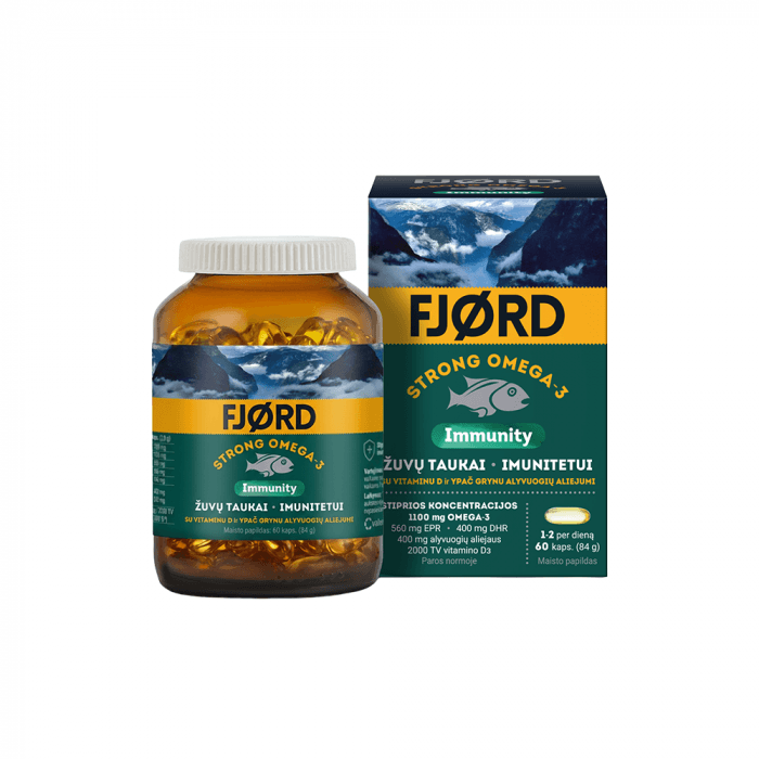 FJORD Strong Omega-3 Immunity, 60 Kapsulės