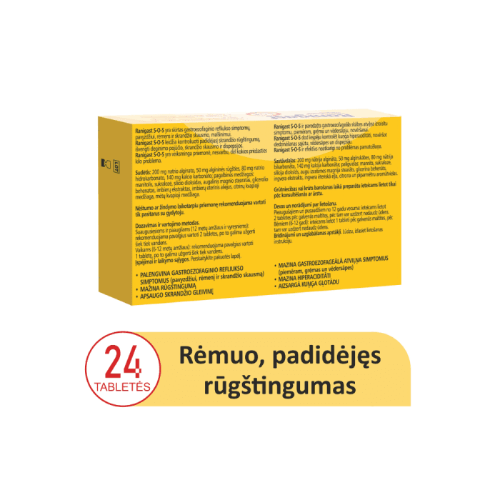 RANIGAST S-O-S, 24 kramtomosios tabletės-1