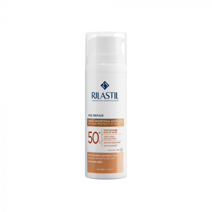 RILASTIL  apsauginis veido kremas SPF50+, SUN SYSTEM AGE REPAIR, 50 ml