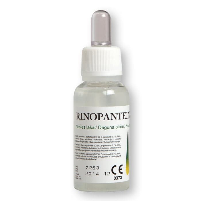 RINOPANTEINA nosies lašai su vitaminu A ir D pantenoliu, 30 ml