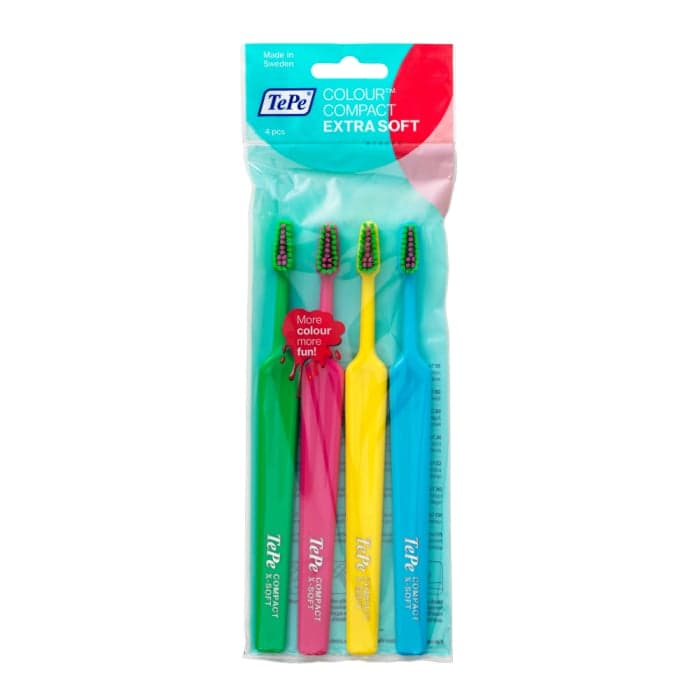 TEPE labai minkštas dantų šepetėlis SELECT COMPACT COLOUR, nuo 3 m., 4 vnt.
