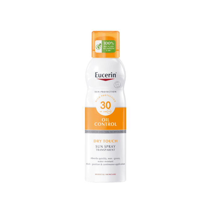 EUCERIN purškalas nuo saulės OIL CONTROL DRY TOUCH, SPF 30, 200 ml