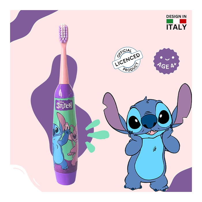 Mr. White DISNEY STITCH elektrinis vibruojantis dantų šepetėlis vaikams nuo 4 m., 1 vnt.-2