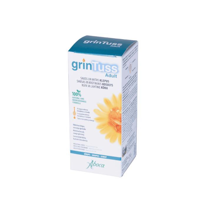 GRINTUSS sirupas ADULT, 180 g