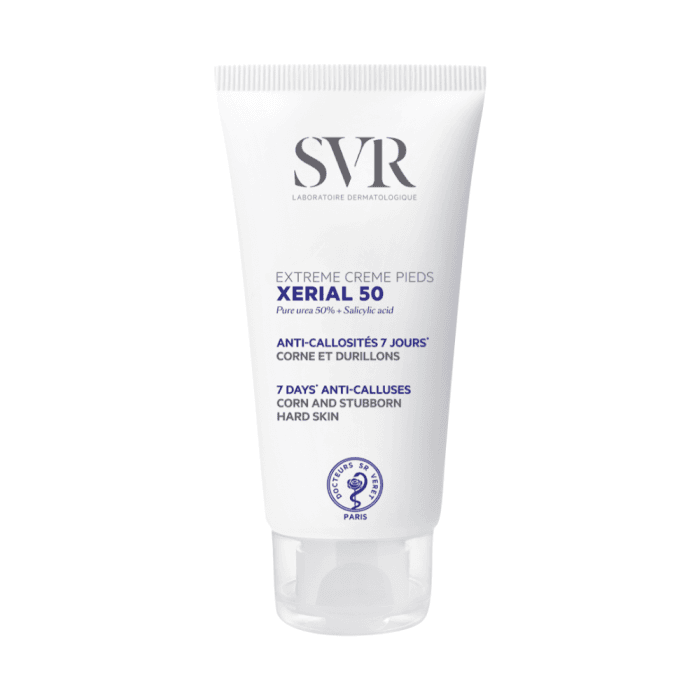 SVR kojų kremas su šlapalu itin kietų pėdų su nuospaudomis priežiūrai XERIAL 50 EXTREME CREME PIEDS, 50 ml