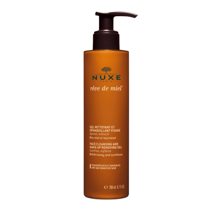 NUXE veido želė makiažui valyti RÊVE DE MIEL, 200 ml