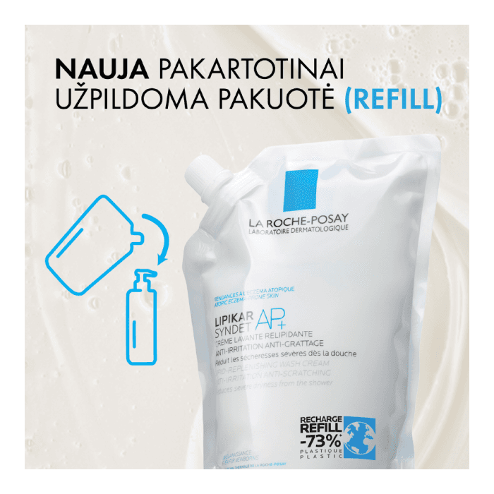 LA ROCHE-POSAY prausiamasis kūno kremas (papildymas) LIPIKAR SYNDET AP+, bekvapis, 400 ml-2