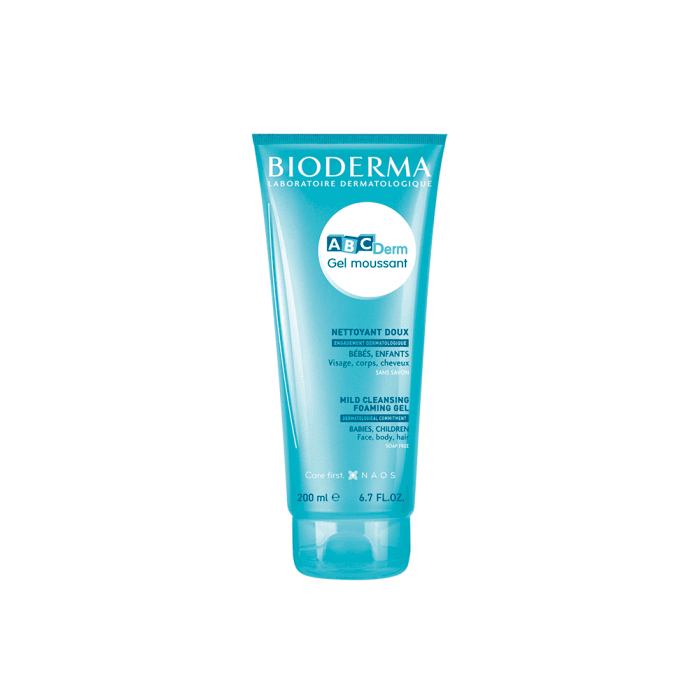 BIODERMA gelinis prausiklis kūdikių ir vaikų kūnui ir plaukams ABCDERM GEL MOUSSANT, 200 ml, 200 ml