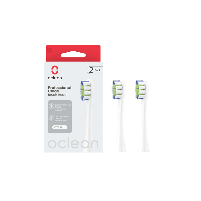OCLEAN pakaitinės galvutės PROFESSIONAL CLEAN P1C1 W02, balta spalva, 2 vnt.