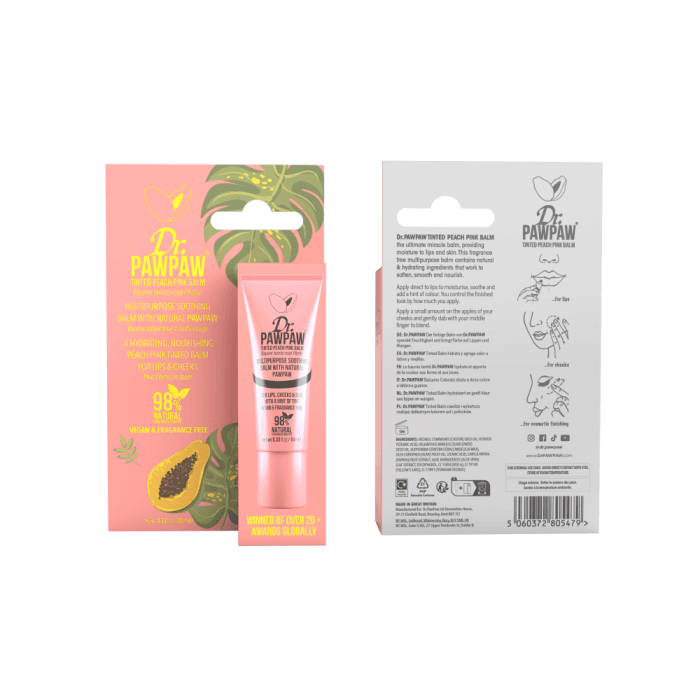 DR. PAWPAW balzamas lūpoms ir skruostams PEACH PINK, persikinio atspalvio, 10 ml-1