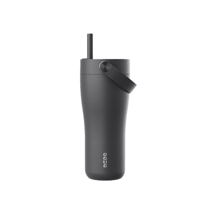 CARRY puodelis Black, 600 ml+Šiaudelio valymo šepetėlis