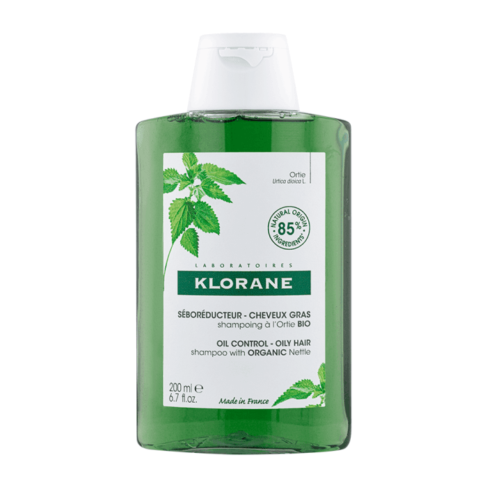 KLORANE šampūnas su dilgėlių ekstraktu riebiems plaukams, 200 ml
