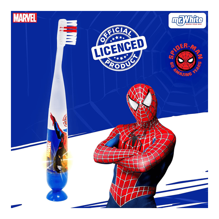 Mr. White SPIDER-MAN žybsintis dantų šepetėlis vaikams, nuo 3 m., 1 vnt.-2
