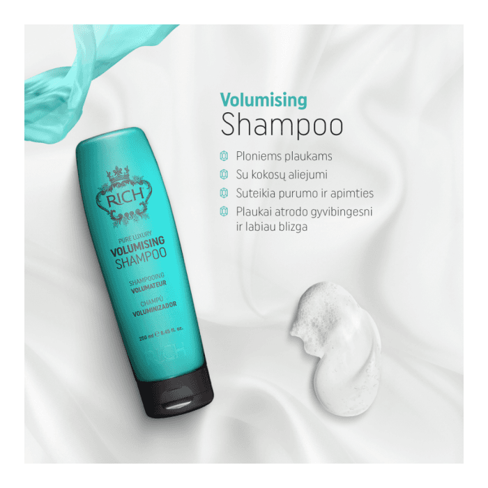 RICH apimties suteikiantis šampūnas PURE LUXURY VOLUMISING, 250 ml-1