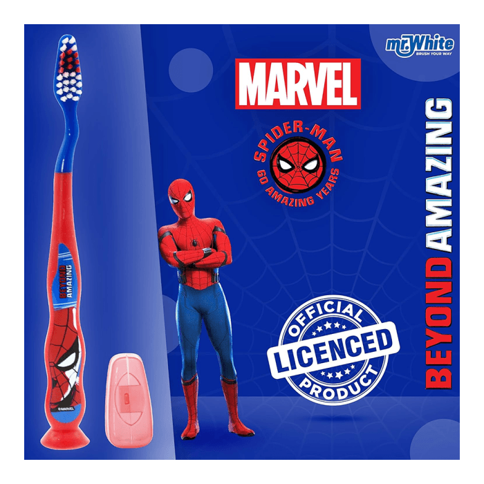 Mr. White SPIDER-MAN minkštas dantų šepetėlis vaikams, nuo 3 m., 1 vnt.-2