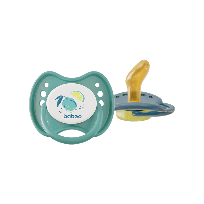 BABOO® Calmy lateksinis ortodontinis čiulptukas su sterilizavimo dėžute, Lagoon Fiesta, 6+ mėn, 2 vnt.-1