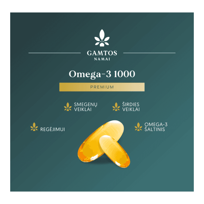 GAMTOS NAMAI omega-3 1000 PREMIUM, nuo 3 m., 30 kapsulių-1